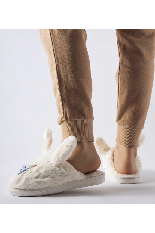 Valged kõrvade ja kaarega sussid Bruna