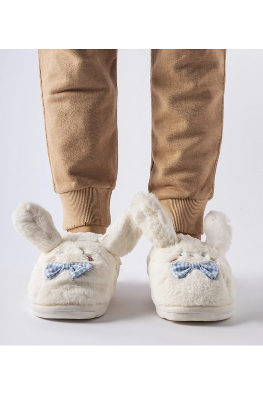 Valged kõrvade ja kaarega sussid Bruna