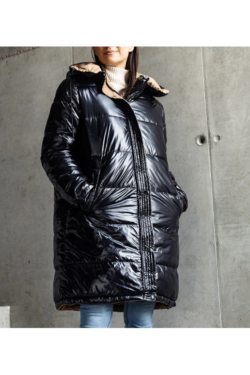 Must ja pruun pööratav pikk Cesario jope