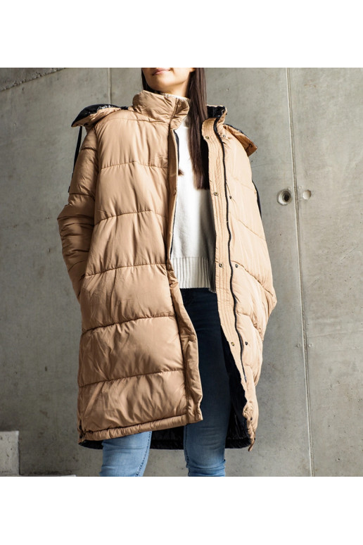 Must ja pruun pööratav pikk Cesario jope