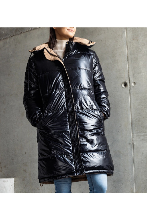 Must ja pruun pööratav pikk Cesario jope