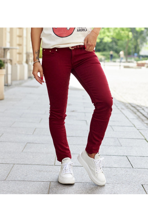 Punased riidest püksid Sylvaini vööga Punased riidest püksid Sylvaini vööga