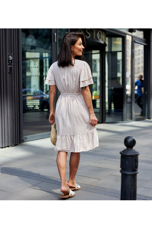 Beež midi kleit vööga Sagasa