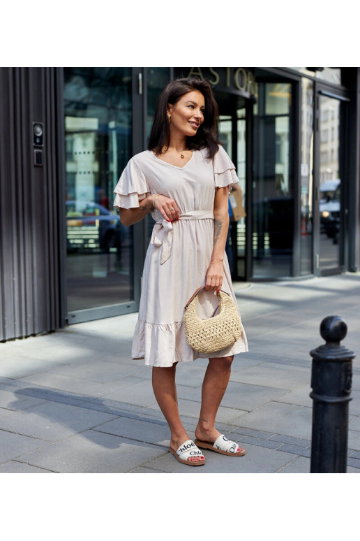 Beež midi kleit vööga Sagasa