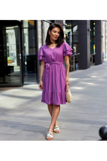 Lorinka Purple Ruched...