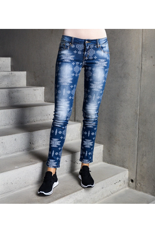 Meladia mustriga sinised slim fit teksad Meladia mustriga sinised slim fit teksad