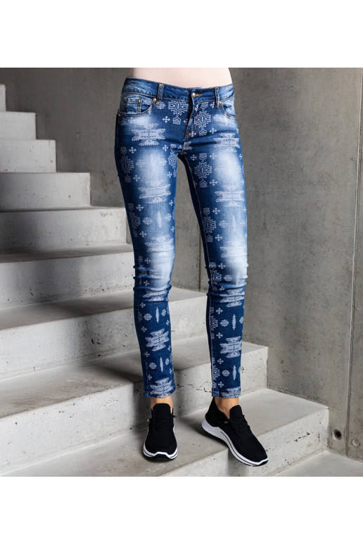 Meladia mustriga sinised slim fit teksad Meladia mustriga sinised slim fit teksad