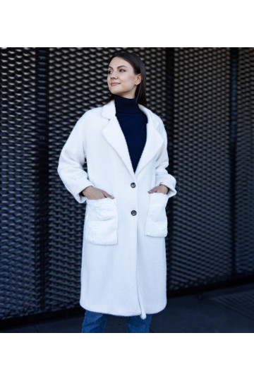 Pikk valge mantel plush...