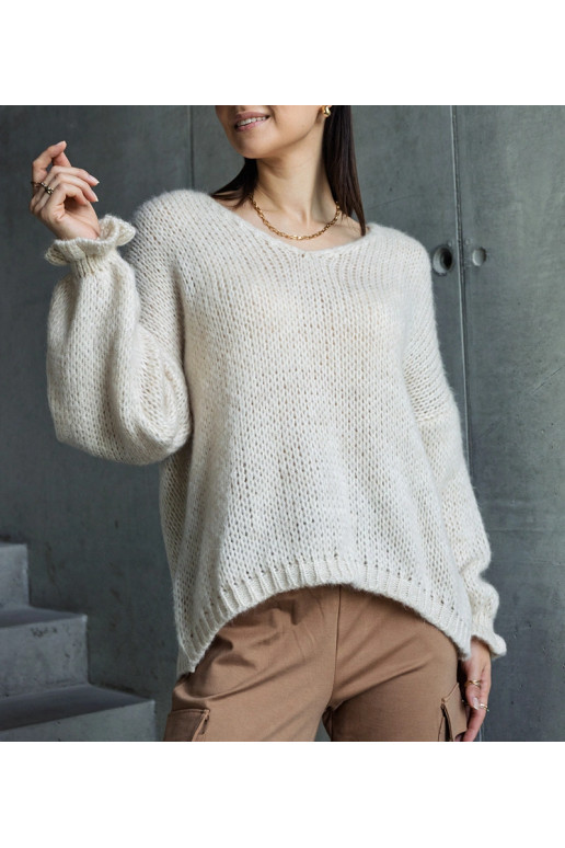 Beež V-kaelusega kampsun Gista