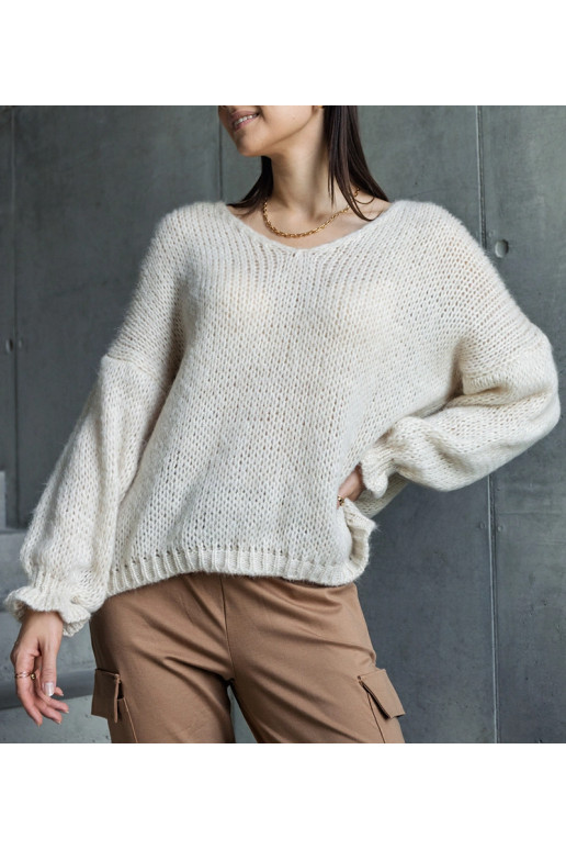 Beež V-kaelusega kampsun Gista