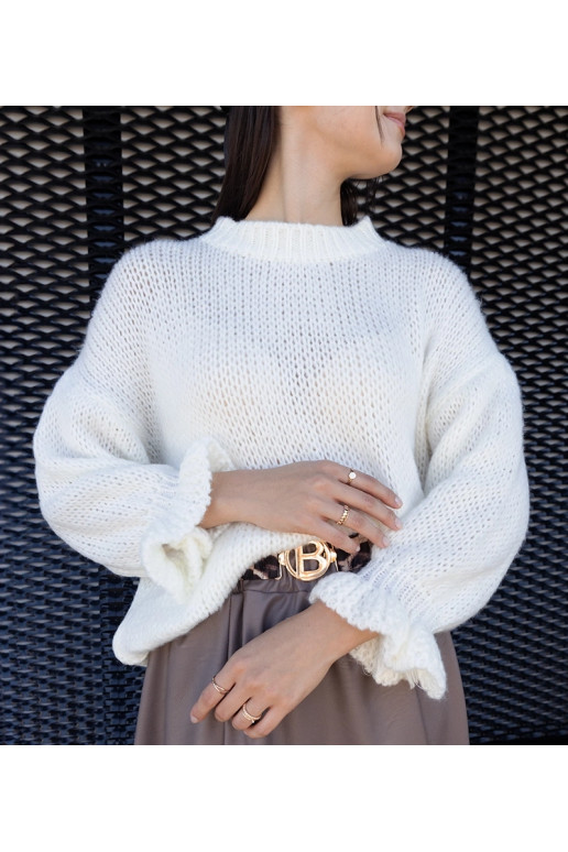 Valge asümmeetriline ülisuur kampsun...