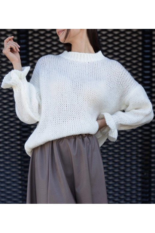 Valge asümmeetriline ülisuur kampsun...