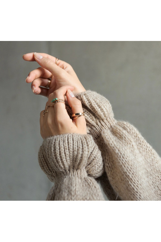 Beež kootud varrukatega kleit Najeta