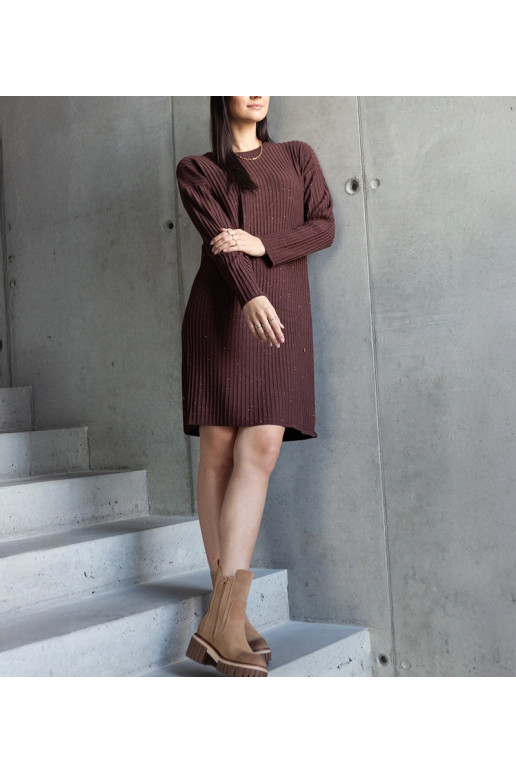 Kadyra Pruun Särav Midi Kleit