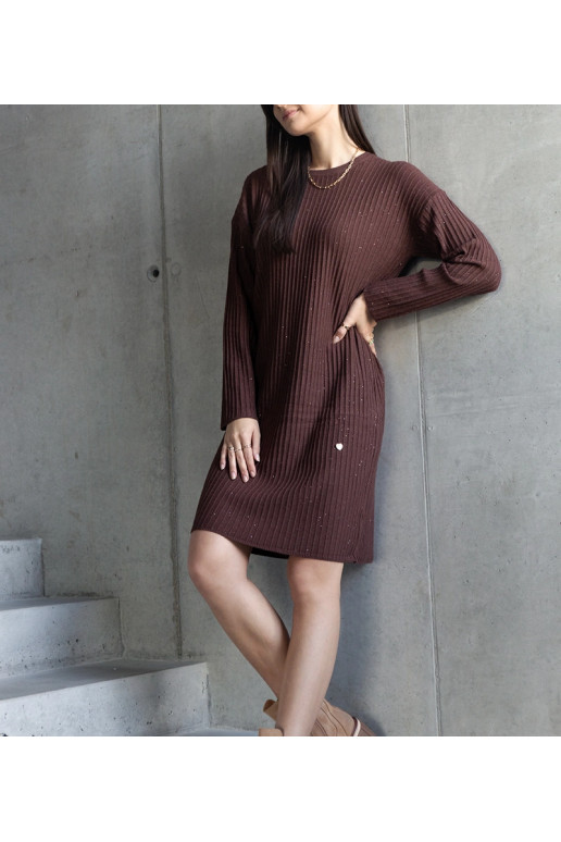 Kadyra Pruun Särav Midi Kleit