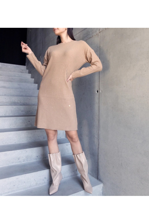 Beež midi kleit läikega Kadyra