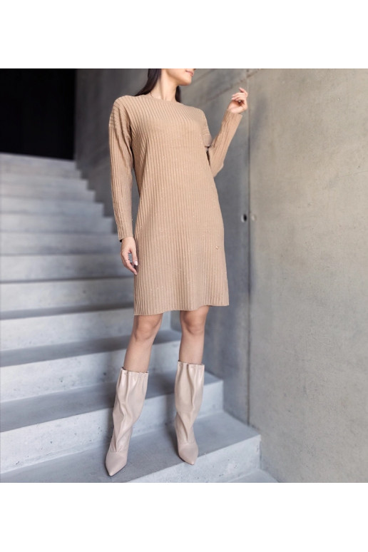 Beež midi kleit läikega Kadyra