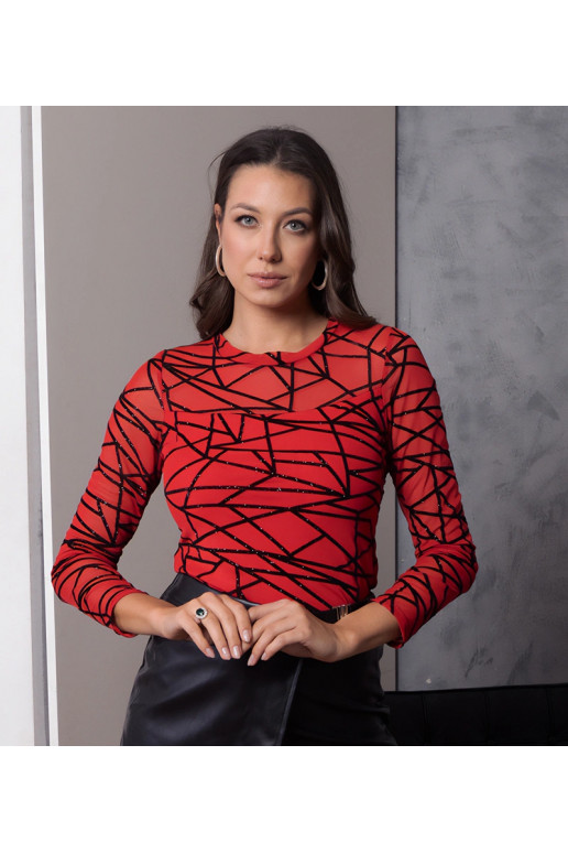 Särava Eldisa mustriga punane võrkpluus