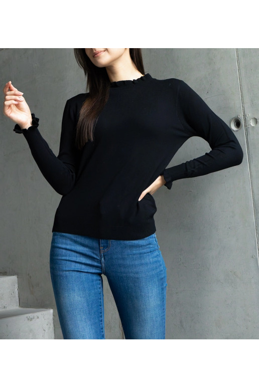 Must pehme kampsun, kaunistatud...