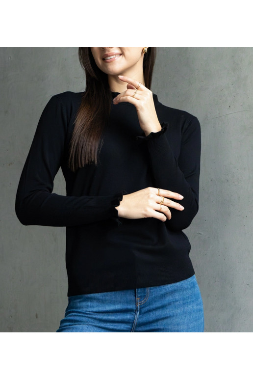 Must pehme kampsun, kaunistatud...