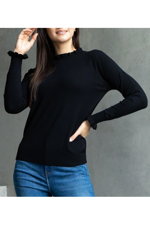 Must pehme kampsun, kaunistatud...