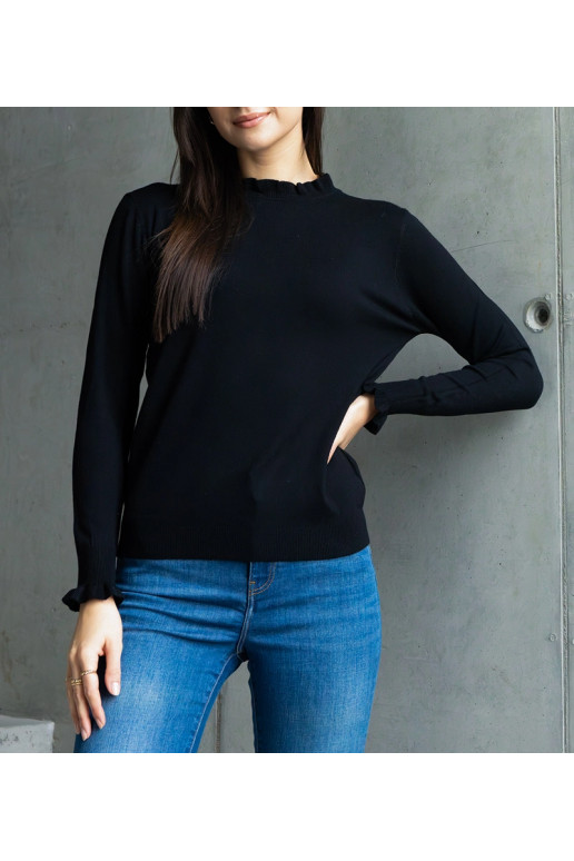 Must pehme kampsun, kaunistatud...