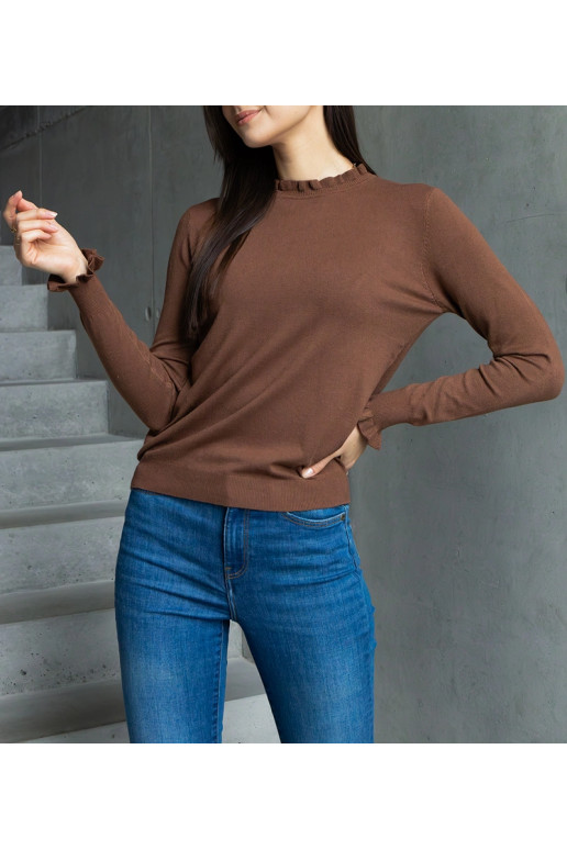 Pruun pehme kampsun, kaunistatud...