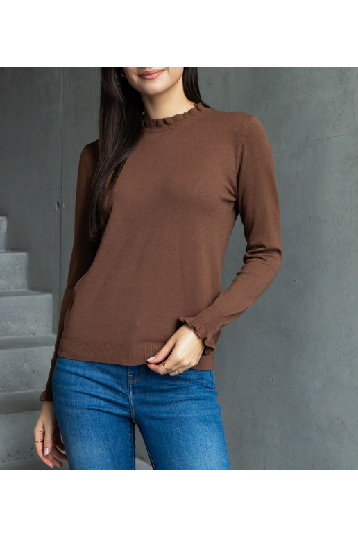 Pruun pehme kampsun, kaunistatud...