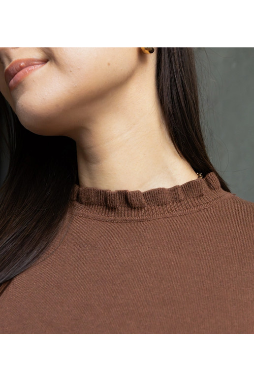 Pruun pehme kampsun, kaunistatud...