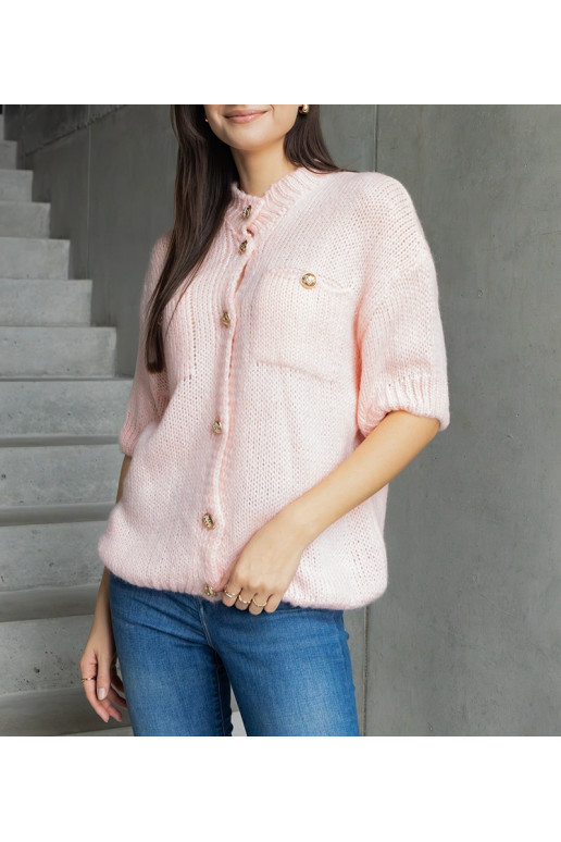 Naiste roosa lühikeste varrukate ja...