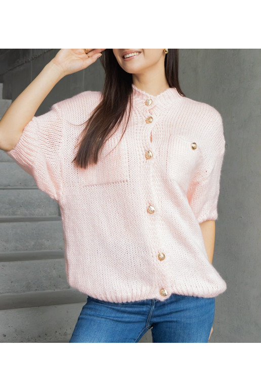 Naiste roosa lühikeste varrukate ja...