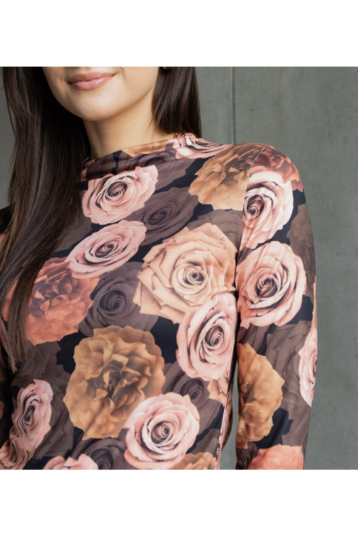 Amaya trükiga kaunistatud tumebeež pluus Amaya trükiga kaunistatud tumebeež pluus