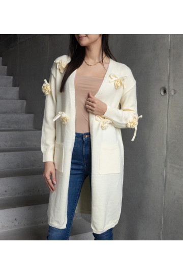 Pikk valge kardigan Lira