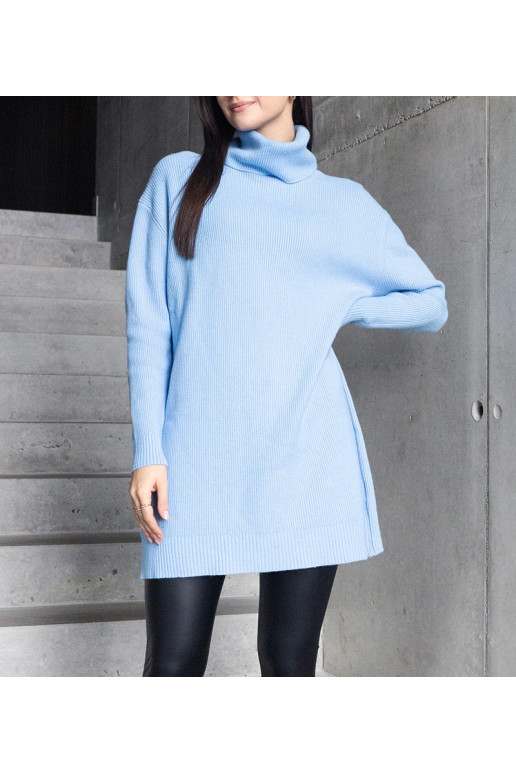 Pikk sinine pehme kilpkonnaga kampsun... Pikk sinine pehme kilpkonnaga kampsun...