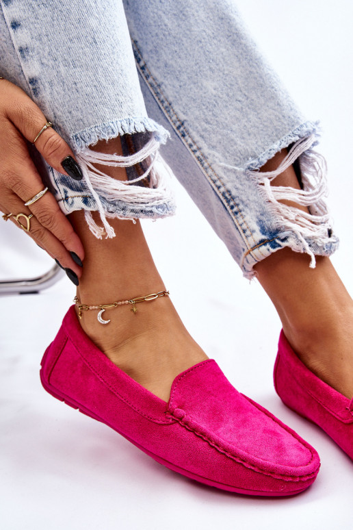 Seemisnahast mokassiinid  tumeroosad värvi Morreno