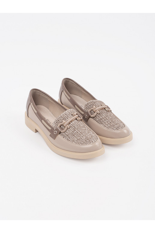 beeži värvi mokassiinid ze skórzaną wkładką
