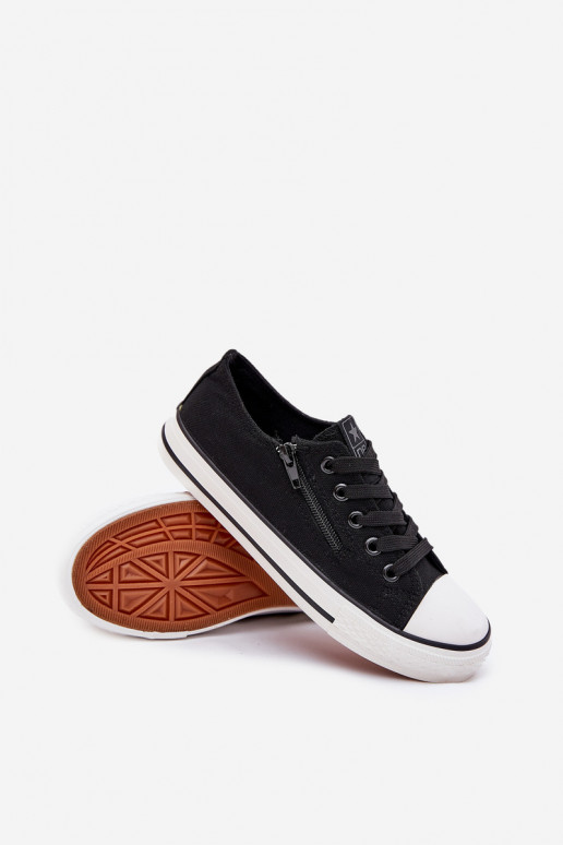 Laste jalanõud madalad tennised nööritavad Must Margo Laste jalanõud madalad tennised nööritavad Must Margo