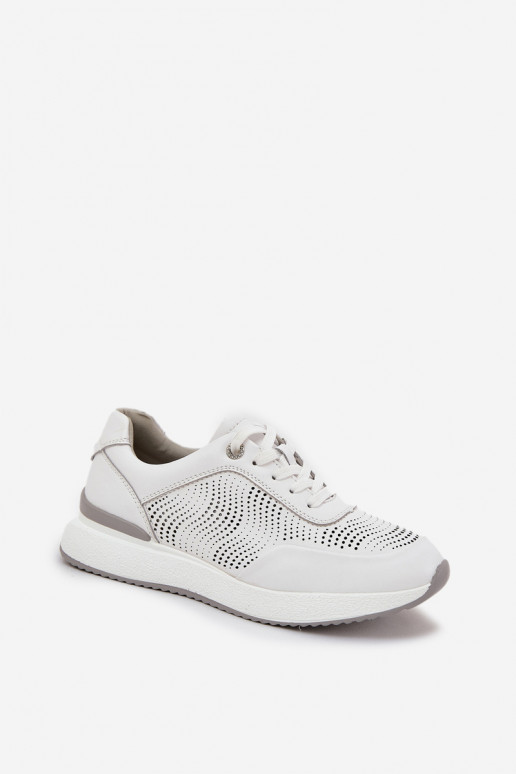 Nahast spordijalatsid Sneakers mudel naistele S.Barski LR51-551 valge