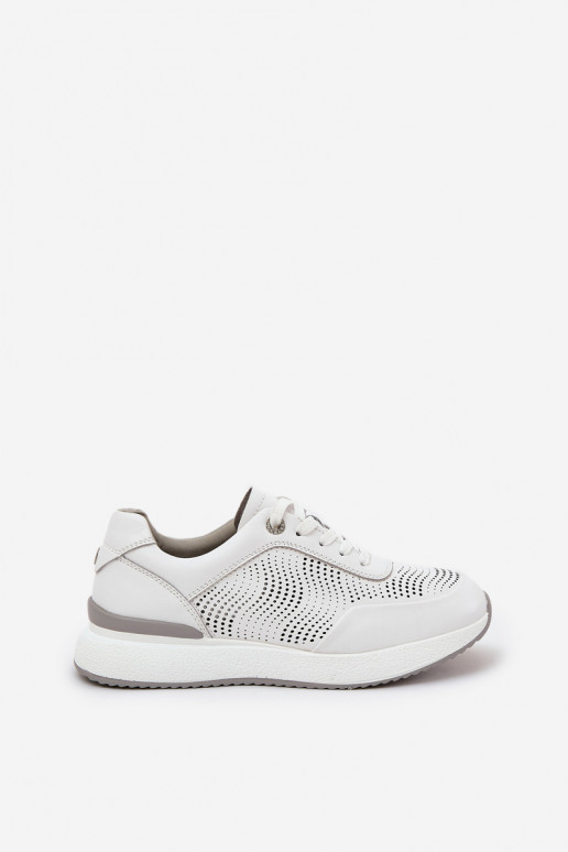 Nahast spordijalatsid Sneakers mudel naistele S.Barski LR51-551 valge