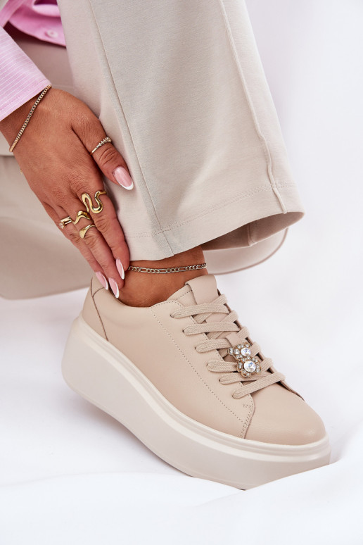   spordijalatsid  platvormiga Z Przypinką Vinceza 39922 beeži värvi