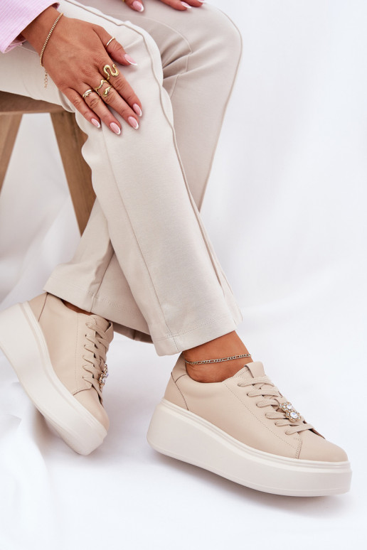   spordijalatsid  platvormiga Z Przypinką Vinceza 39922 beeži värvi