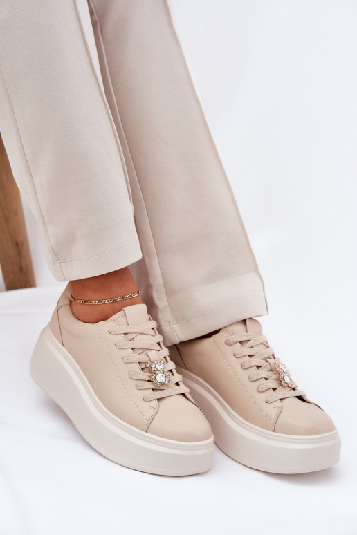   spordijalatsid  platvormiga Z Przypinką Vinceza 39922 beeži värvi