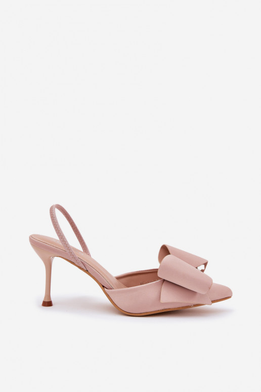 kõrge kontsaga Z Odkrytymi Piętami I Kokardką beeži värvi Eklevia