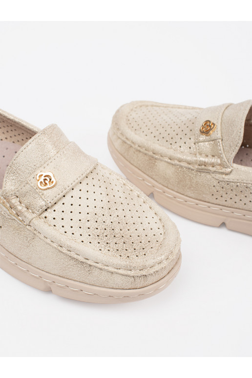 Kuldset värvi  mokassiinid ze m elementem Kuldset värvi  mokassiinid ze m elementem