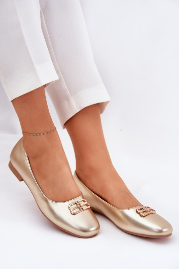 Vinceza 62206 kuldsed naiste elegantsed ballerina kingad ornamentidega