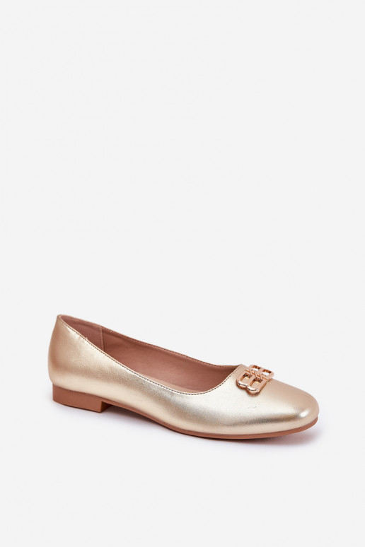 Elegantsed Baleriinad  kaunistustega Vinceza 62206 Kuldset värvi Elegantsed Baleriinad  kaunistustega Vinceza 62206 Kuldset värvi