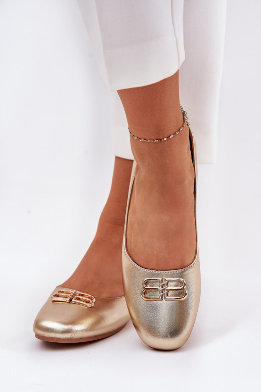 Vinceza 62206 kuldsed naiste elegantsed ballerina kingad ornamentidega