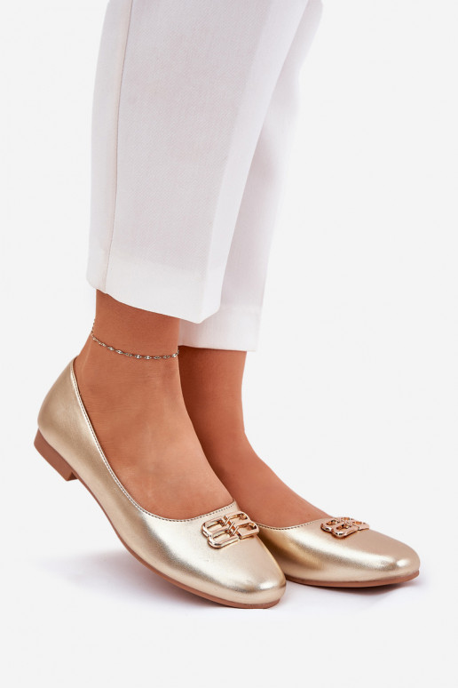 Vinceza 62206 kuldsed naiste elegantsed ballerina kingad ornamentidega