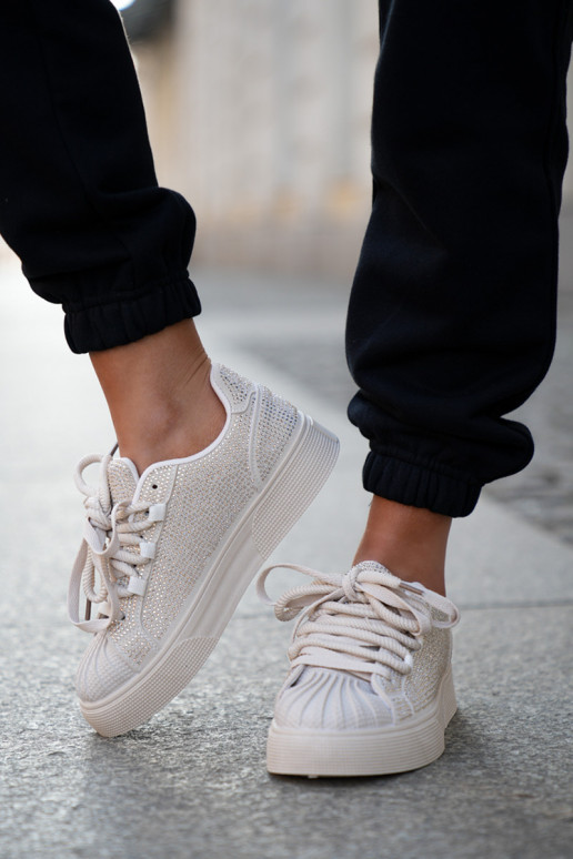 Sneakers tüüpi jalanõud Pealiste omad Kaunistusega platvormiga beeži värvi Eanneth Sneakers tüüpi jalanõud Pealiste omad Kaunistusega platvormiga beeži värvi Eanneth