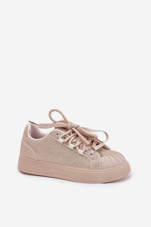 Sneakers tüüpi jalanõud Pealiste omad Kaunistusega platvormiga beeži värvi Eanneth Sneakers tüüpi jalanõud Pealiste omad Kaunistusega platvormiga beeži värvi Eanneth